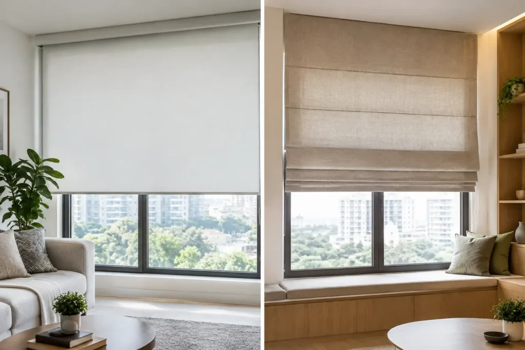 Roller Blinds Versus Roman Blinds: Which Fits?